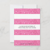 Rayures roses et blanches - Invitation Baby Shower (Dos)