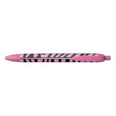 Rayures roses et noires de stylo rose personnalisé (Dos)