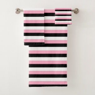Rayures roses, noires, blanches