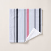 Rayures roses, noires et grises (Gant de toilette)