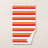 Rayures rouges, blanches et oranges (Serviette à main)