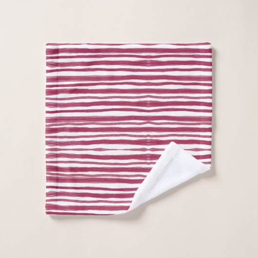 Rayures rouges Bordeaux (Gant de toilette)
