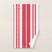 Rayures Rouges et Blanches Côté Mer (Serviette à main)