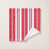 Rayures Rouges et Blanches Côté Mer (Gant de toilette)