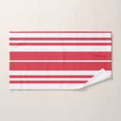 Rayures Rouges et Blanches Côté Mer (Serviette à main)