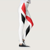 Rayures rouges et noires sur leggings blancs 1 (Droite)