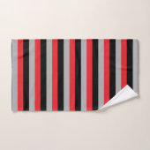 Rayures rouges, grises et noires (Serviette à main)