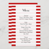 Rayures Rouges, Motif Rayé, Lignes, Menu (Devant / Derrière)