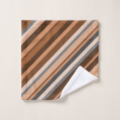 Rayures rustiques et terreuses de brun, beiges et (Gant de toilette)