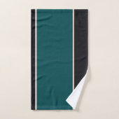Rayures sarcelle et onyx (Serviette à main)