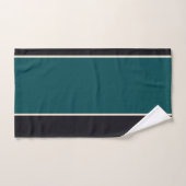 Rayures sarcelle et onyx (Serviette à main)