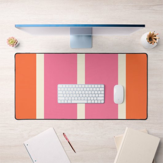 Rayures Simples en Rose, Orange et Crème (Bureau 1)