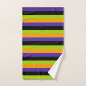 Rayures sorcières vert noir orange violet Hallowee (Serviette à main)
