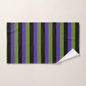 Rayures sorcières vert noir violet Halloween (Serviette à main)