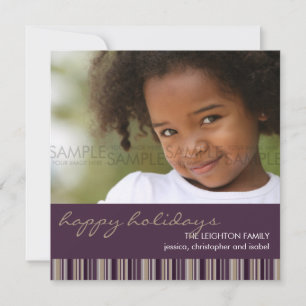 Rayures Sugar Plum :: Carte de Noël Photo/Invitati