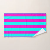 Rayures Turquoise Vert Bleu Cyan Et Rose Chaud (Serviette à main)
