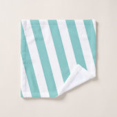Rayures turquoises et blanches (Gant de toilette)