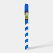 Rayures vert bleu et monogramme Chevron (Côté gauche)