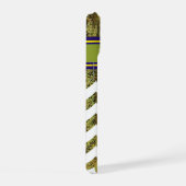 Rayures vert bleu et monogramme Chevron (Côté droit)