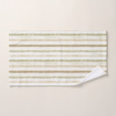 Rayures vert brun crème (Serviette à main)
