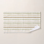 Rayures vert brun crème (Serviette à main)