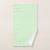 Rayures vert citron et blanc en chevron (Serviette à main)