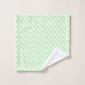 Rayures vert citron et blanc en chevron (Gant de toilette)
