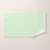Rayures vert citron et blanc en chevron (Serviette à main)