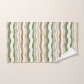 Rayures Vert Crème Marron (Serviette à main)