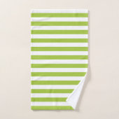 Rayures vert pomme et blanches (Serviette à main)