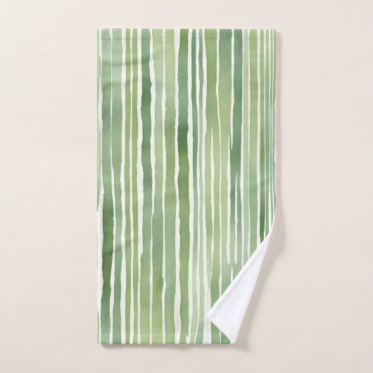 Rayures Vertes (Serviette à main)