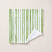 Rayures Vertes Blanches (Gant de toilette)
