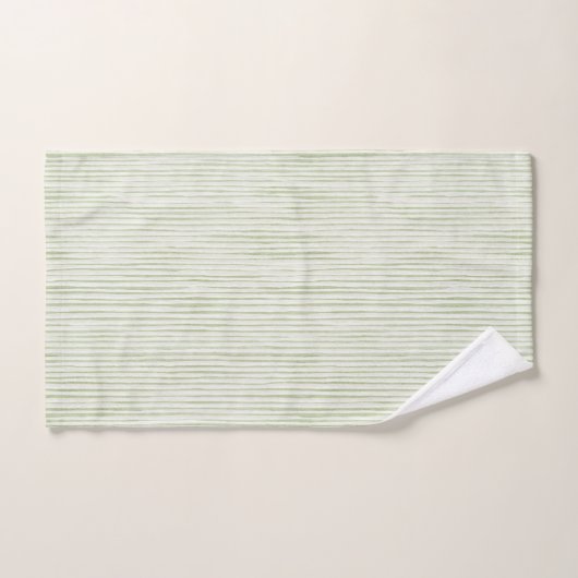 Rayures Vertes Blanches (Serviette à main)