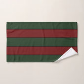 Rayures vertes et rouges de Noël classiques (Serviette à main)