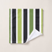 Rayures Vertes Noires (Gant de toilette)