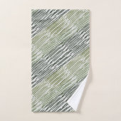 Rayures Vertes Tribales Motif Abstrait (Serviette à main)