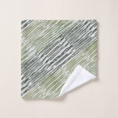 Rayures Vertes Tribales Motif Abstrait (Gant de toilette)