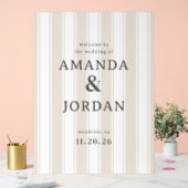 Rayures Verticales Beige Élégantes (Mariage)