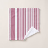 Rayures verticales blanches roses (Gant de toilette)