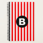 Rayures verticales blanches rouges Monogramme noir (Devant)