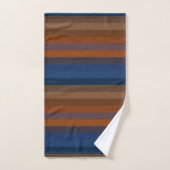 Rayures verticales bleu marine et rouille (Serviette à main)