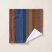 Rayures verticales bleu marine et rouille (Gant de toilette)
