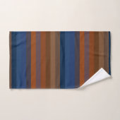 Rayures verticales bleu marine et rouille (Serviette à main)