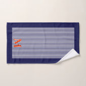Rayures verticales bleues élégantes de style côtie (Serviette à main)