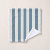 Rayures verticales bleues et crème (Gant de toilette)