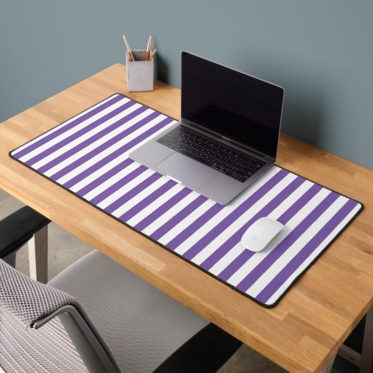 Rayures verticales classiques violettes et blanche (Bureau 2)
