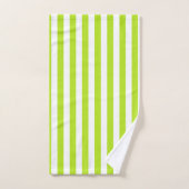 Rayures verticales de vert et de blanc de chaux (Serviette à main)