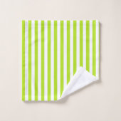 Rayures verticales de vert et de blanc de chaux (Gant de toilette)