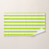 Rayures verticales de vert et de blanc de chaux (Serviette à main)