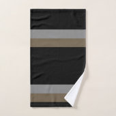 Rayures verticales grises et taupe minimales (Serviette à main)